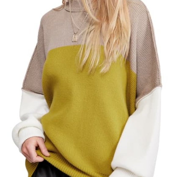 Free People Sweaters - HP✨Free People Easy Street Lime Combo Sweater